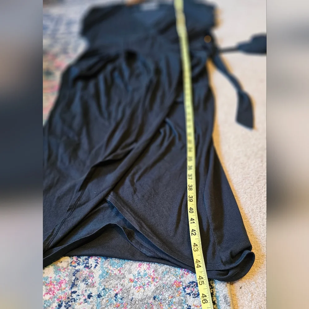 Tonle Lotus Black Wrap Dress Skze Large - Picture 6 of 6